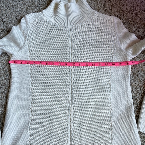 White House Black Market Ivory Textured Mock Neck Sweater Women’s Small - Picture 9 of 11